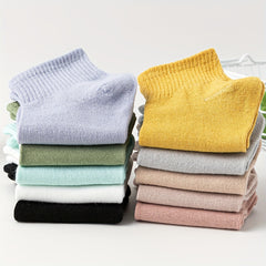 10 Pairs Women's Crew Short Socks Breathable Stockings
