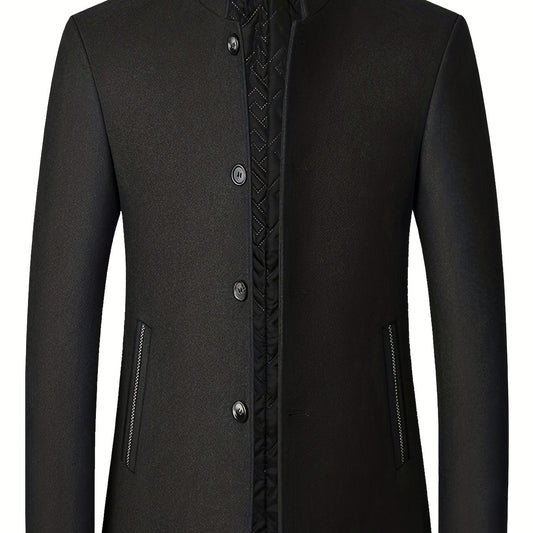 Men's Wool Blend Stand Collar Jacket Coat