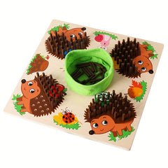 Wooden Hedgehog Game Sensory Sticks Sorting Stacking Motor Skills Toy
