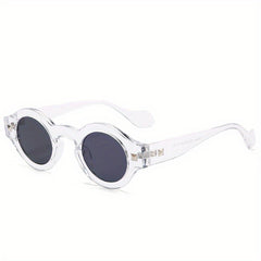 Y2K Round Sunglasses Hiphop Rivet Anti Glare Glasses UV400