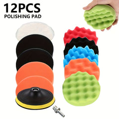 12pcs 12.7cm Detail Polishing Pads Set Sponge Polishing Waxing Buffing Pads Kit