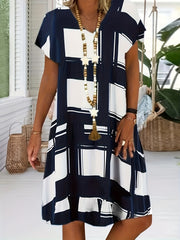  Casual Dress Women's V Neck Midi Dress