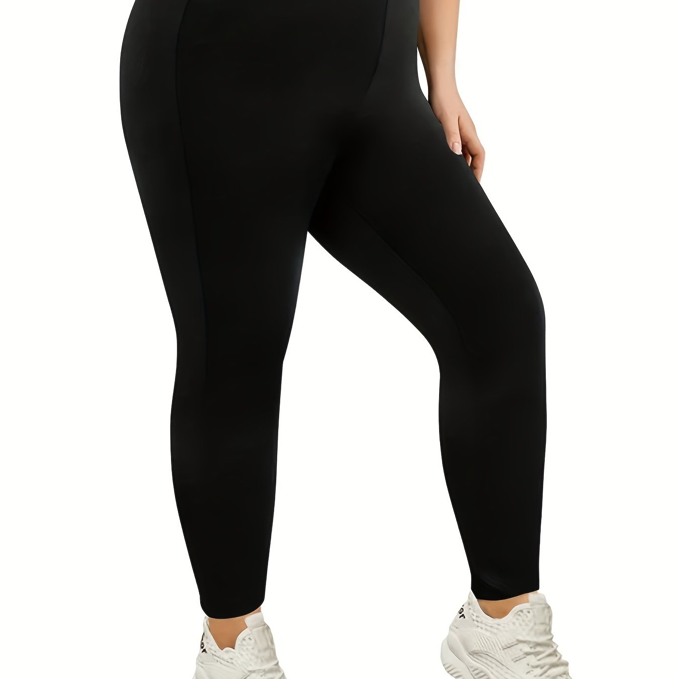  Casual Pants Women's Plus Solid High Rise Skinny Trousers