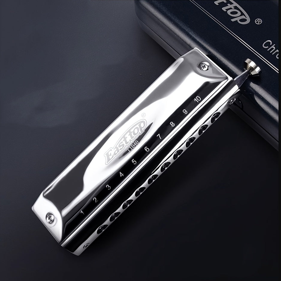 Professional 10 Hole 40 Tone Chromatic Harmonica in C