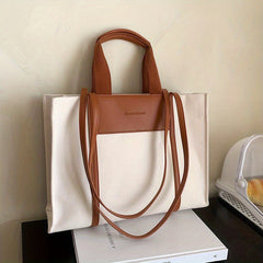 Large Capacity Canvas Tote Bag Lightweight Shoulder Bag
