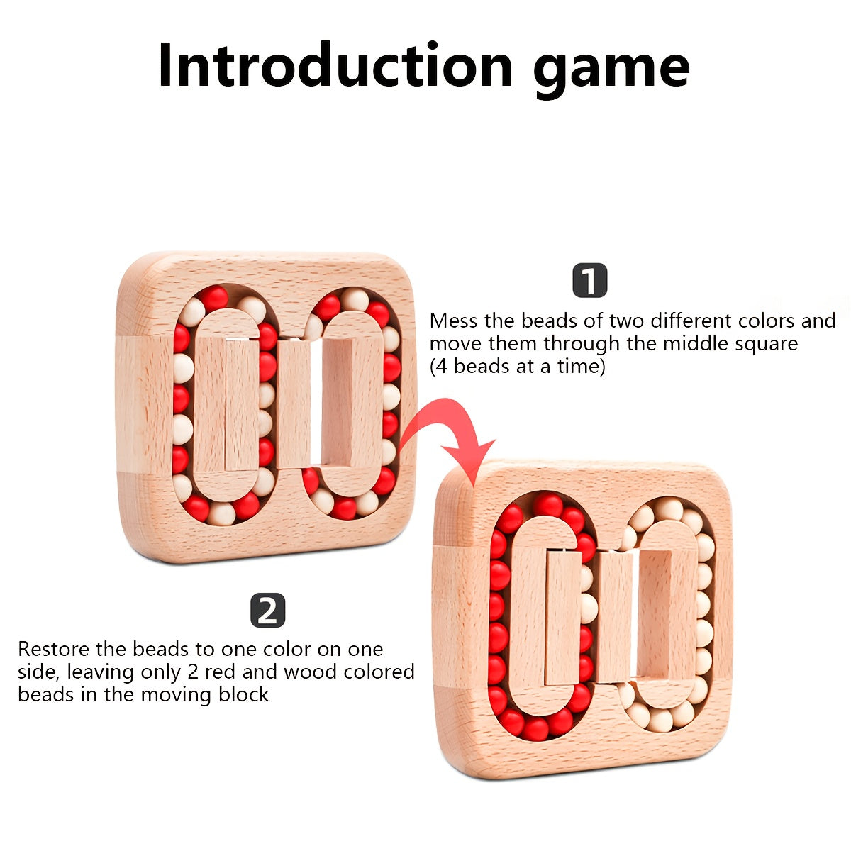 Wooden Bead Maze Game Puzzle Ring for Adults Brain Teaser Ball Track