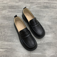Women's Chunky Loafers Slip On Faux Leather Flats