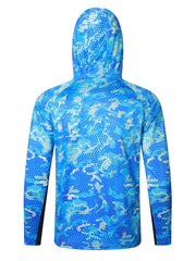 Men's UPF 50 Sun Protection Hooded Shirt Active Dot Print Quick Dry