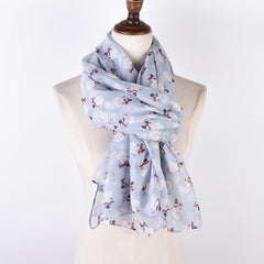 Christmas Snowflake Snowman Scarf Lightweight Shawl