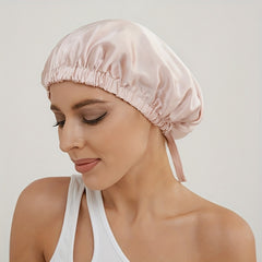 Silk Double Layer Bonnet Soft Elastic Hair Bonnet