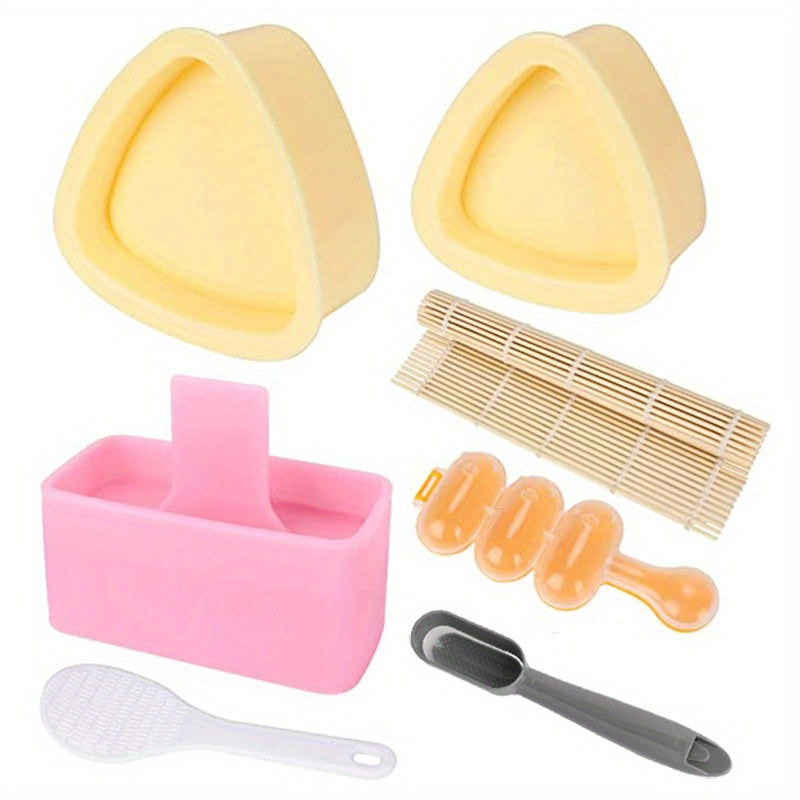 7pcs DIY Sushi Maker Set - Plastic Tool, Rice Mold, Ball Mold