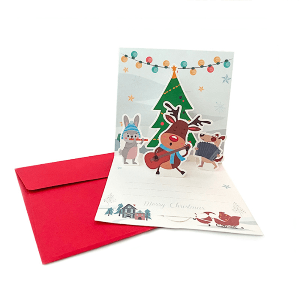 3D Christmas Greeting Card Baby Birth Newborn Cartoon Winter Theme