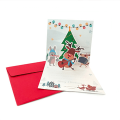 3D Christmas Greeting Card Baby Birth Newborn Cartoon Winter Theme
