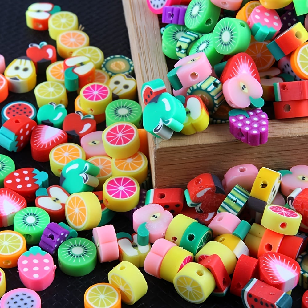 50pcs Mixed Fruit Soft Pottery Beads for Jewelry Making Supplies