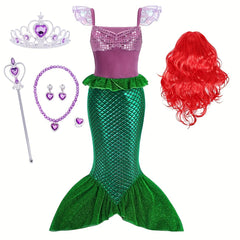 Little Mermaid Costume Halloween Princess Dress Cosplay Party