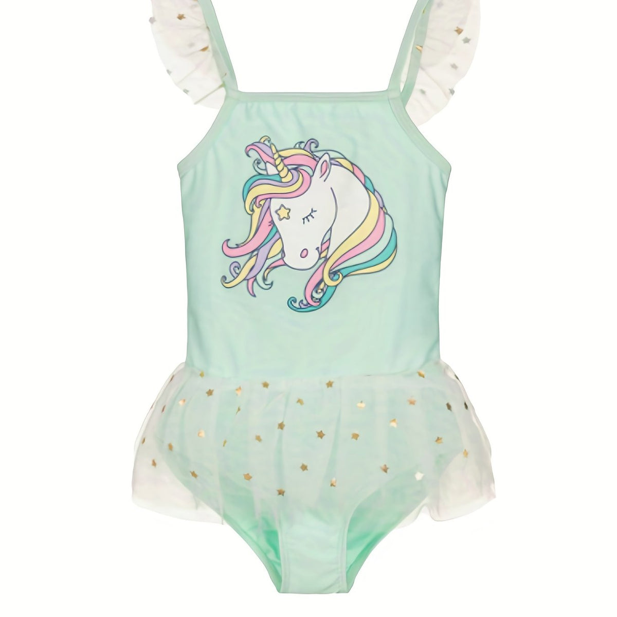 Unicorn Pattern Onesie Swimsuit for Girls