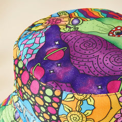Reversible Cartoon Graffiti Bucket Hat Lightweight