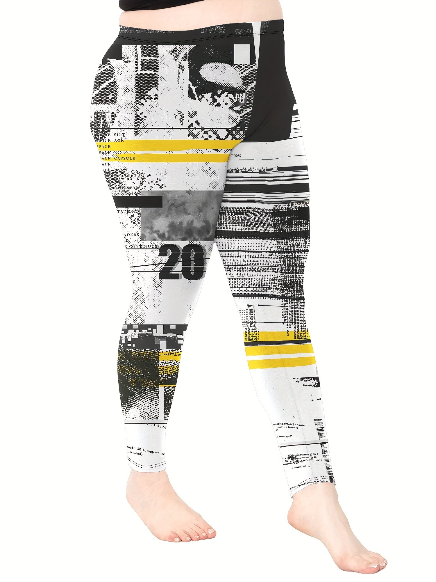 High Rise Colorblock Print Leggings