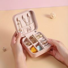 Mini Zipper Jewelry Organizer Box Small Jewelry Storage Case