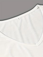 Jesus Letter Print Tank Top Casual V Neck Summer Cap Sleeve Top
