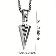 Men's Spearhead Pendant Necklace Street Hip hop Stainless Steel Sweater Chain