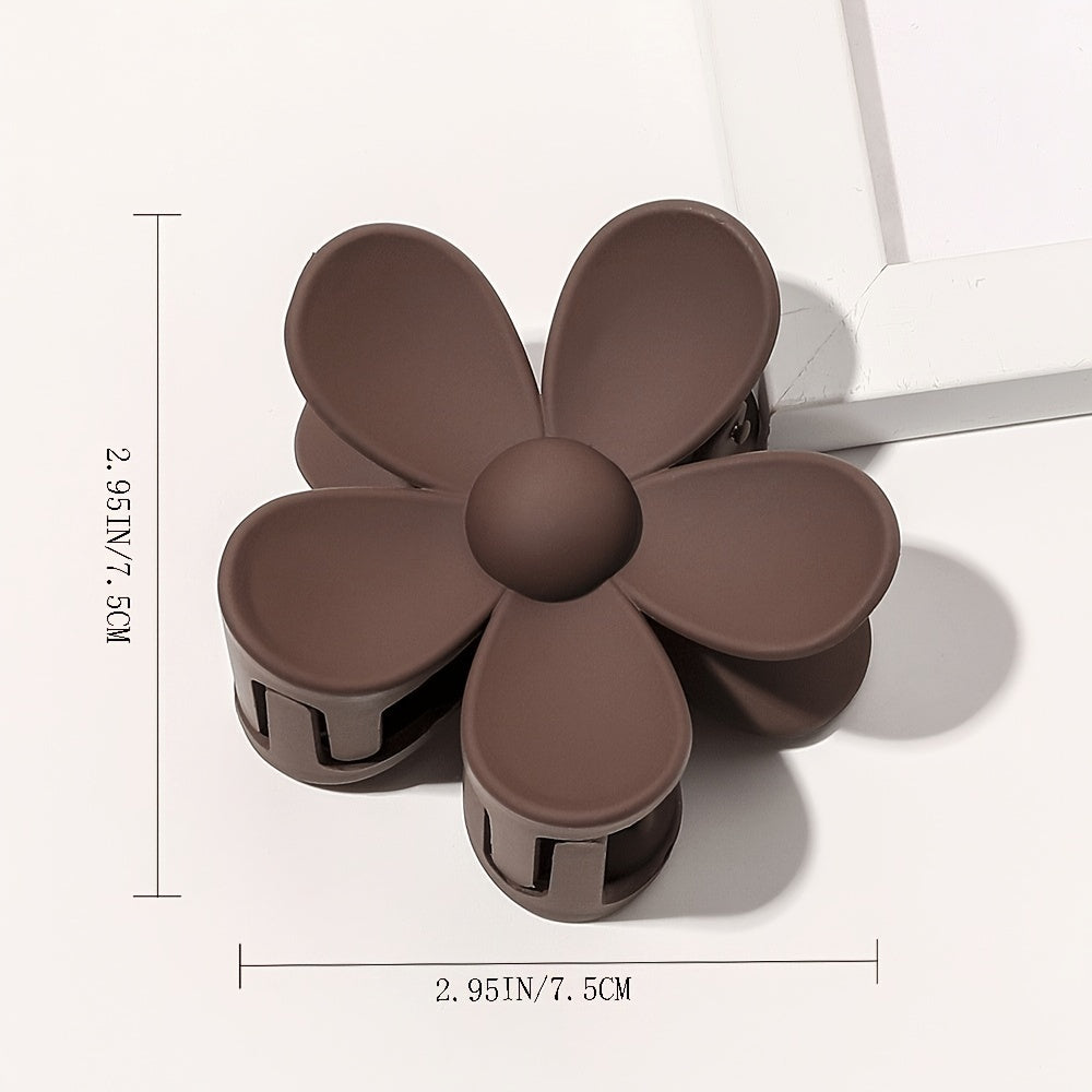 6pcs Large Rectangle Hair Claw Clips Matte Flower Hair Clips For Women