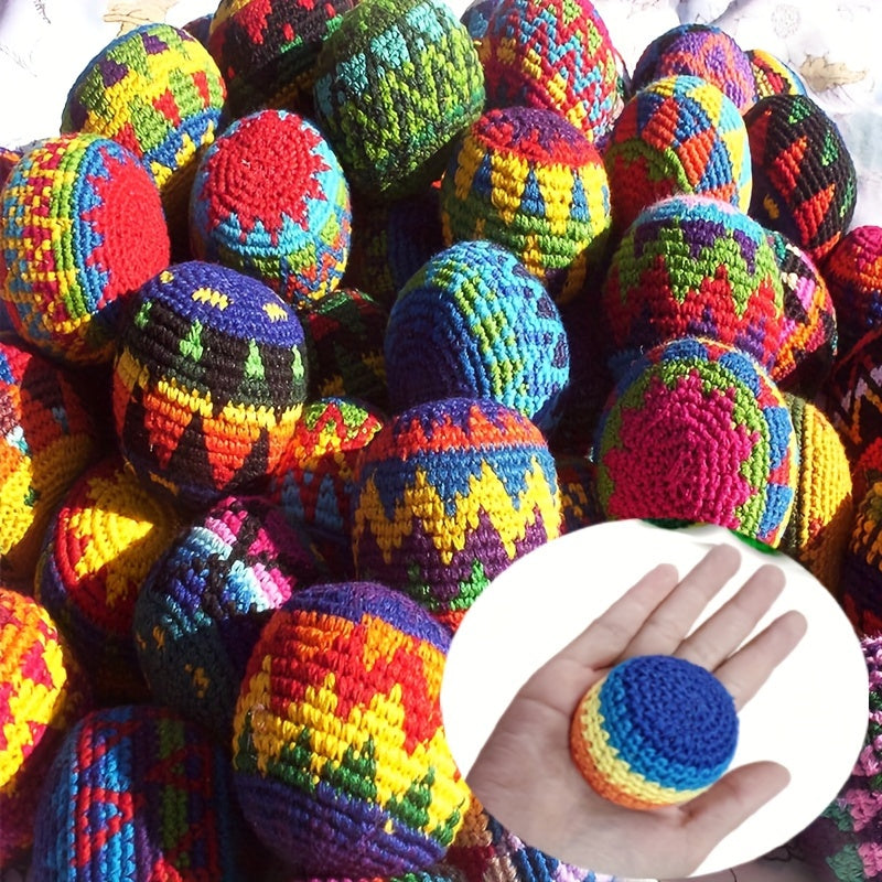 2pcs Crochet Geometric Pattern Sandbags Indoor & Outdoor Toys