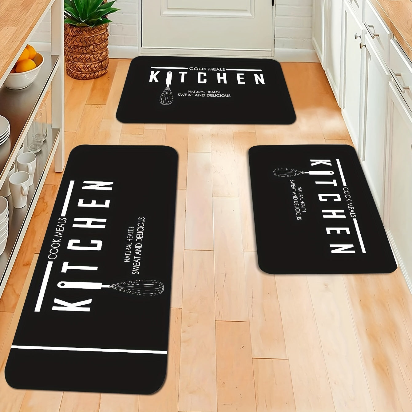 Non Slip Waterproof Kitchen Floor Mat - Machine Washable Entrance Doormat