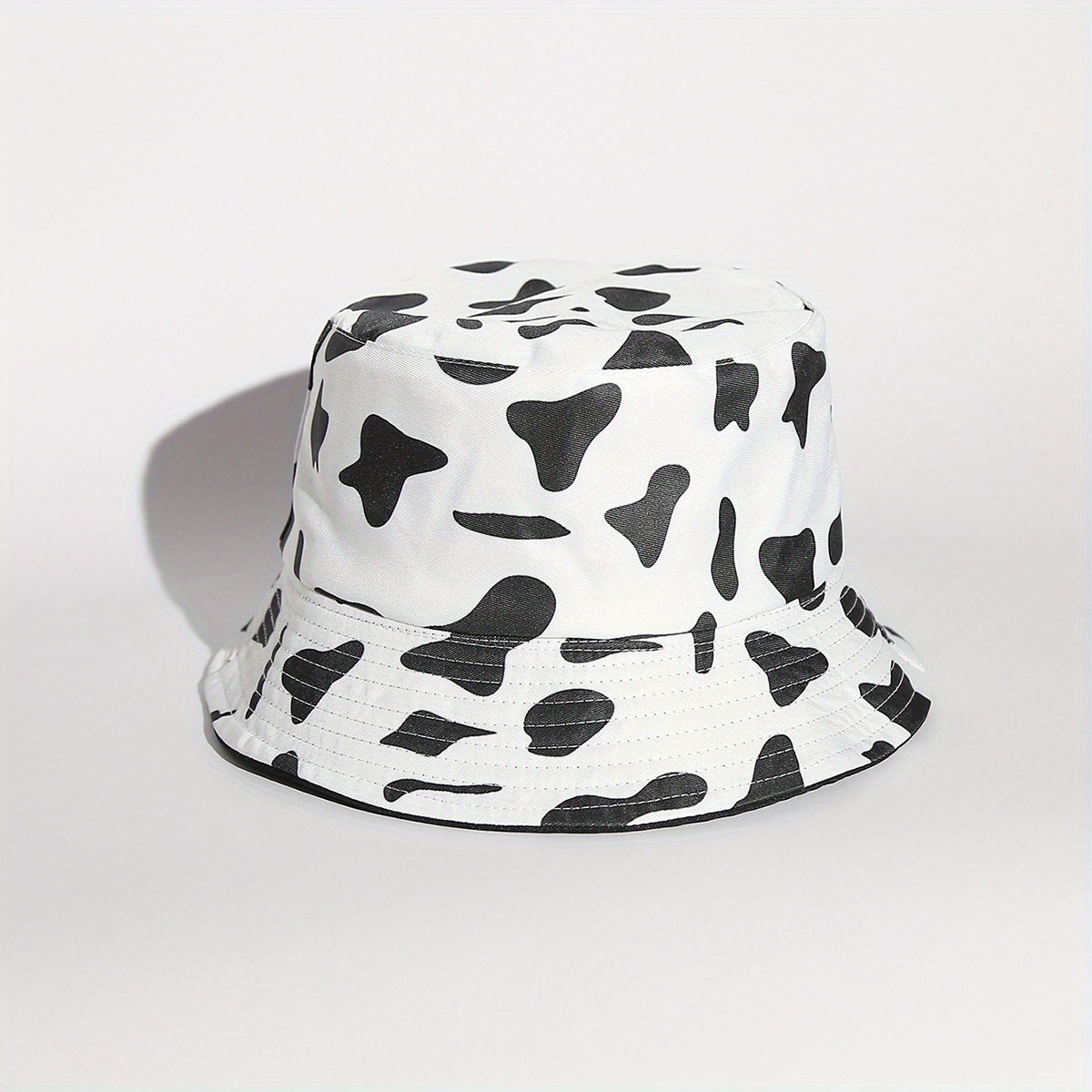 Children's Cow Pattern Double-sided Sun Hat for Outdoor Travel