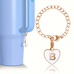 1pc ID Initial Letter Charm Bottle Handle Pendant Cup Accessories