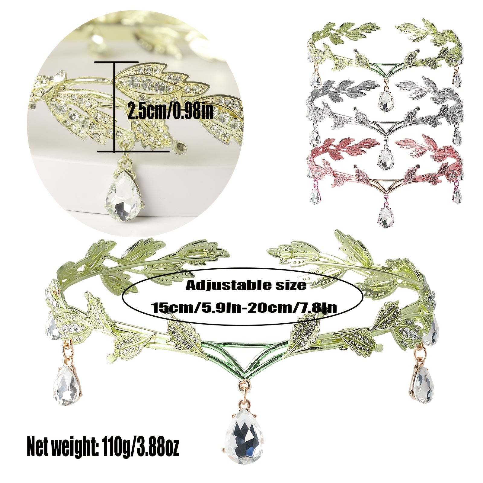 Crystal Rhinestone Wedding Tiara Crown for Brides