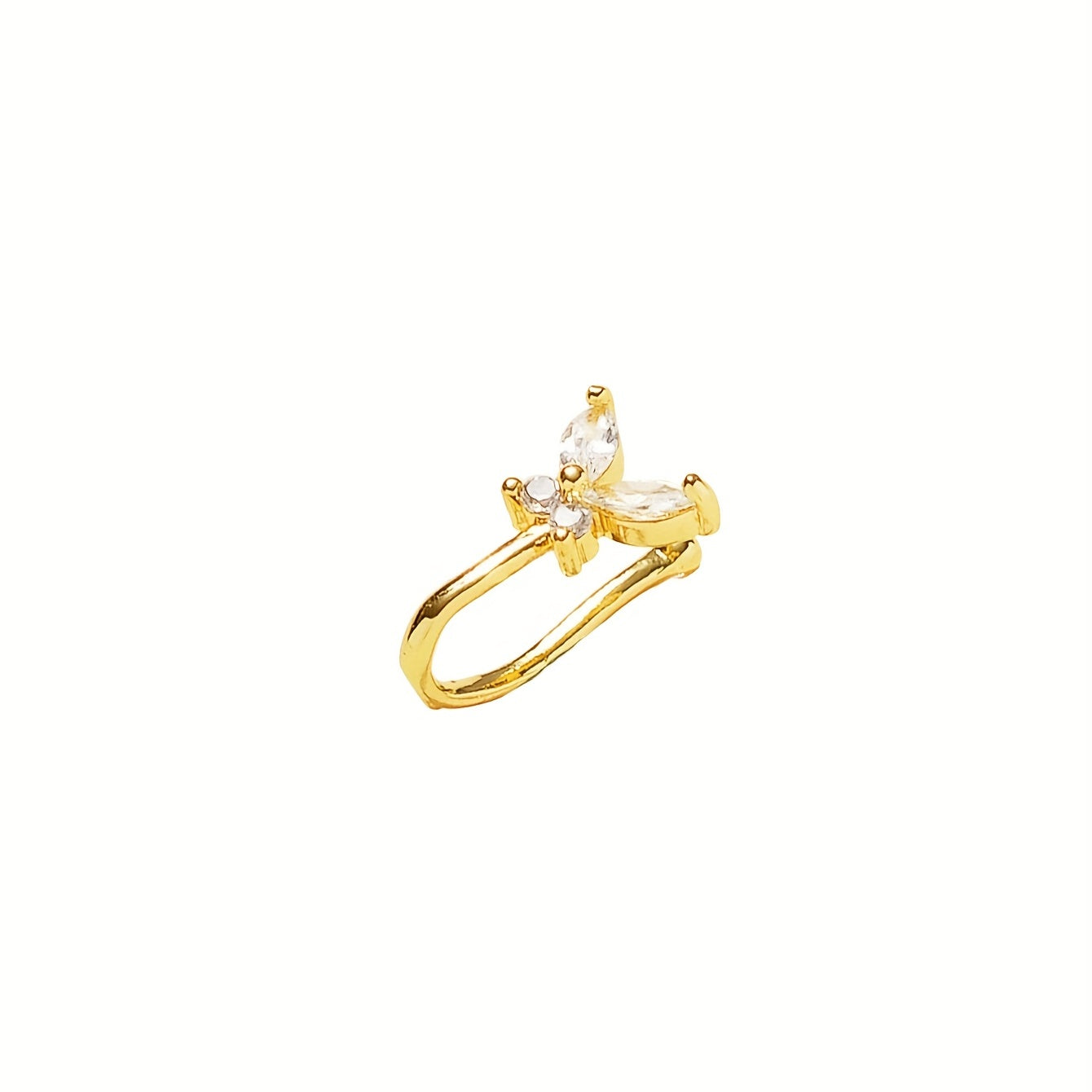Butterfly Copper Nose Clip Zircon Non-Piercing Nose Jewelry