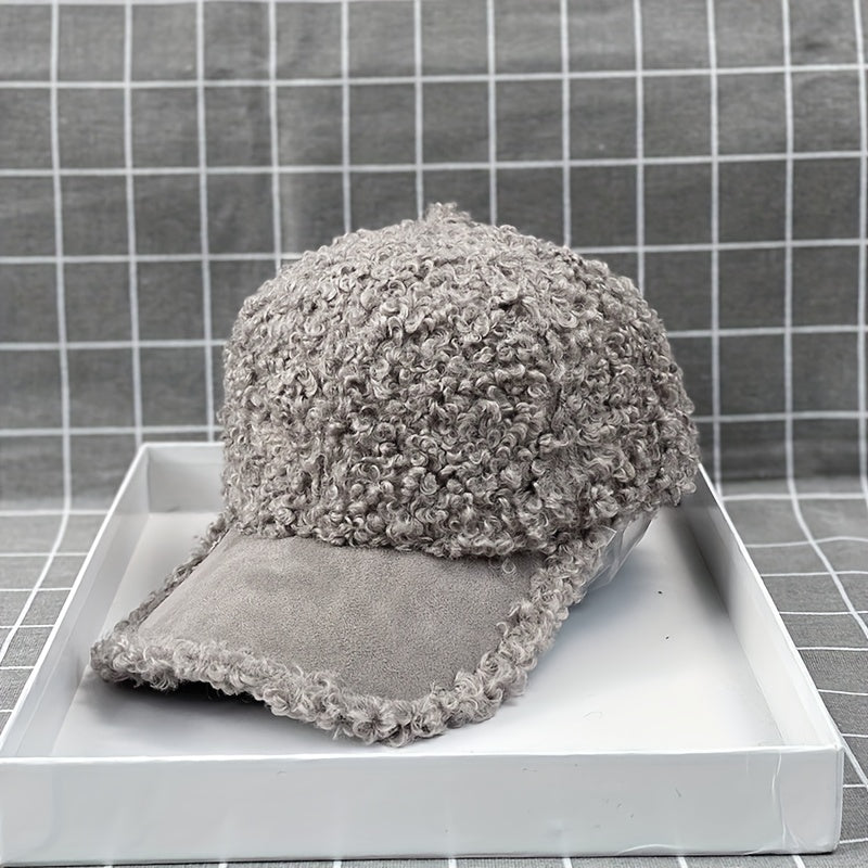 Mens Winter Plush Baseball Cap Warm Casual Thick Hat Gift