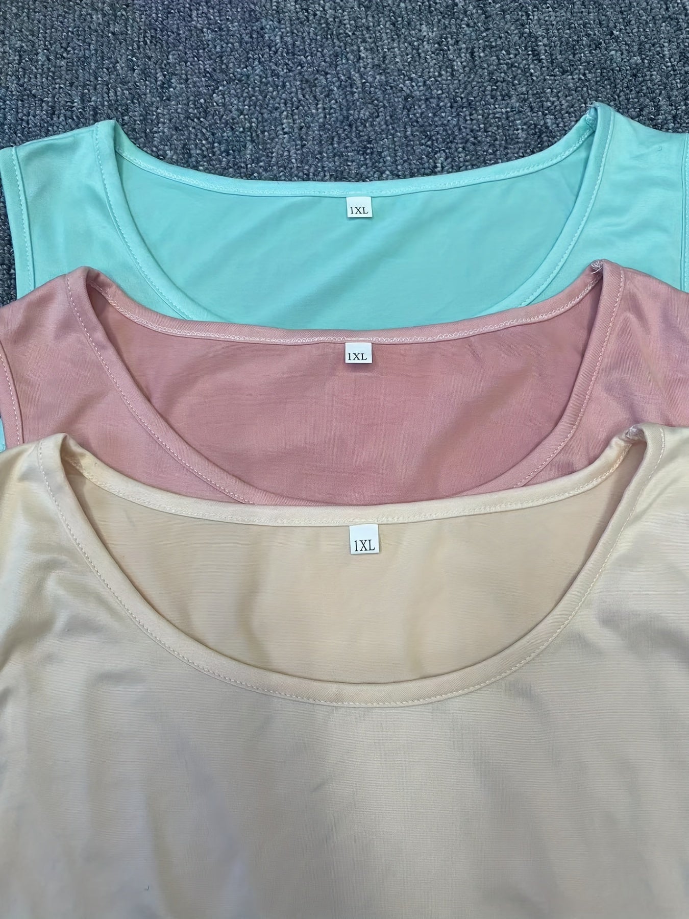 6 Pack Plus Size Lounge Set Solid Tank Top & Shorts Pajama