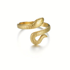 Stainless Steel Snake Couple Ring Open Finger Ring for Men