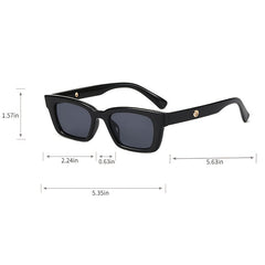 Vintage Rectangular Polarized Sunglasses 90's Style UV400 Protection