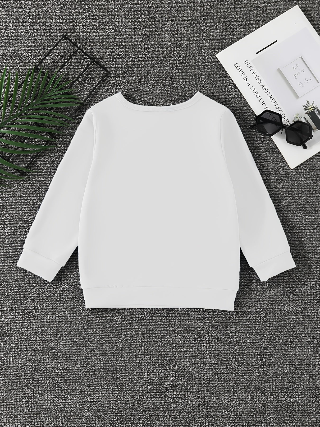Excavator Print Boys Casual Pullover Sweatshirt Long Sleeve Crew Neck Tops
