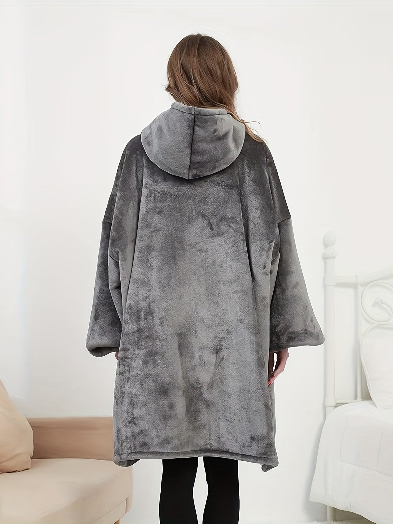  Sherpa Blanket Top Women's Fleece Wearable Lounge Casual