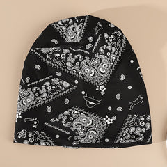 Cashew Print Knitted Bag Head Hat Street Hip Hop Pullover Hat