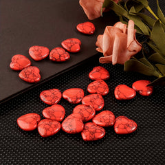 8pcs Red Heart Natural Stones Gravel Crystals Chip Quartz Healing Reiki Decor