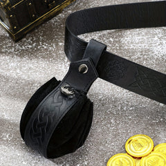2pcs Medieval Viking Belt Faux Leather Belt Pouch Renaissance Cosplay Set