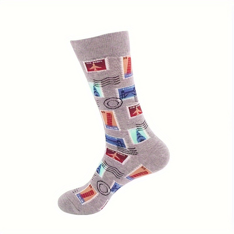5 Pairs Cartoon Print Socks Soft Mid Tube Women's Stockings