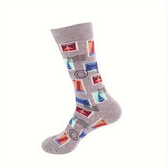 5 Pairs Cartoon Print Socks Soft Mid Tube Women's Stockings