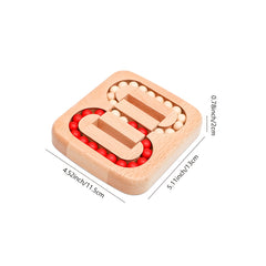 Wooden Bead Maze Game Puzzle Ring for Adults Brain Teaser Ball Track