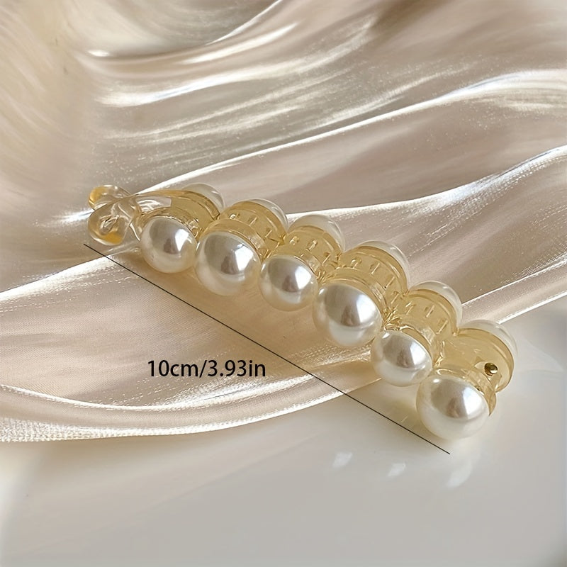 Faux Pearl Ponytail Banana Hair Clip