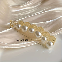 Faux Pearl Ponytail Banana Hair Clip