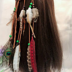 Boho Style Faux Feather Headband Indian Style Faux Peacock Feather Hair Band