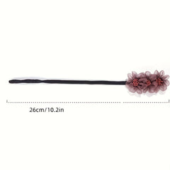 Flower Hair Tie Hair Styler Bun Maker Ponytail Holder Hair Accessories