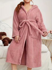  Women's Hooded Flannel Robe with Ears