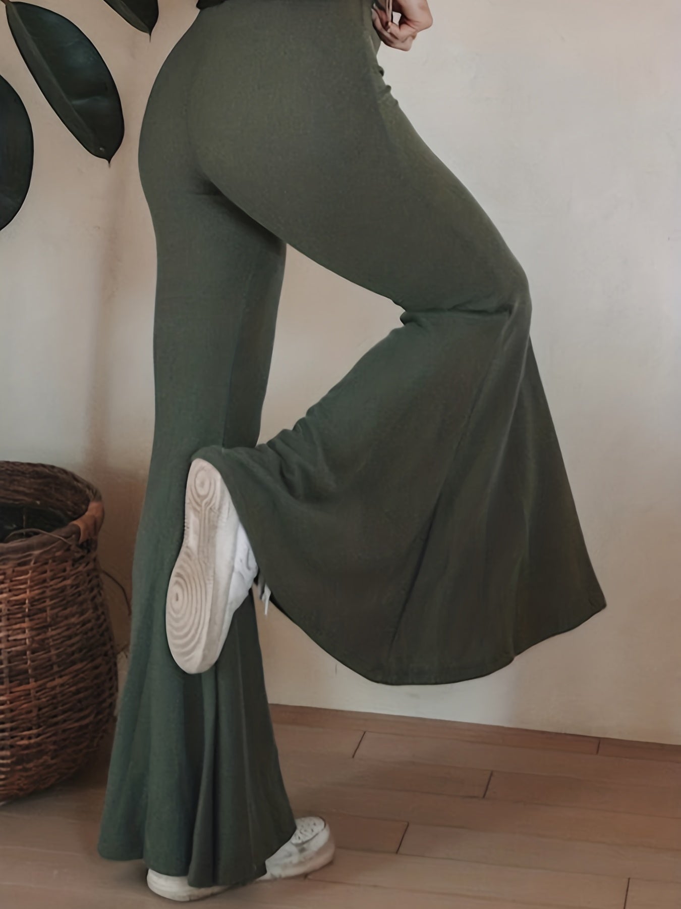  High Rise Flared Leg Trousers